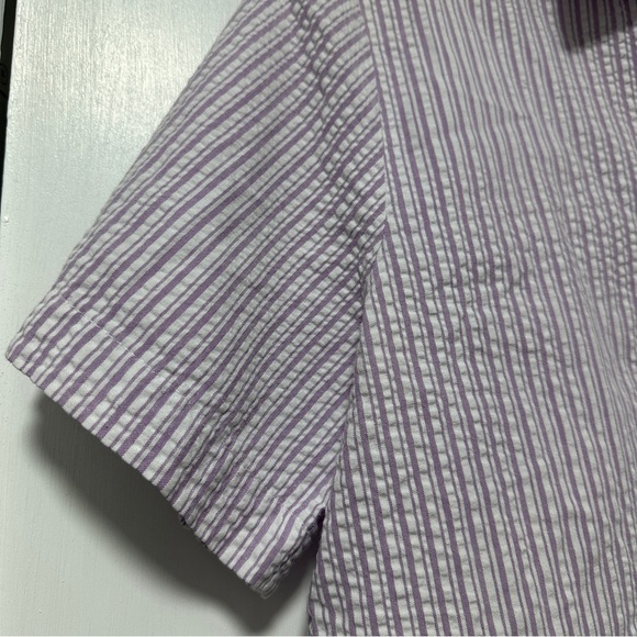 Vintage Purple White Seersucker Embroidered Set Top & Pants Set Size 14 Spring - Picture 7 of 16